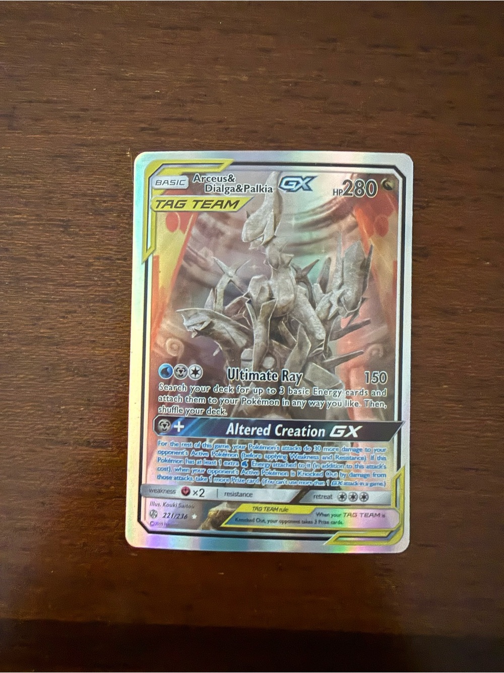 Arceus & Dialga & Palkia GX Tag Team Pokémon Card - Holographic